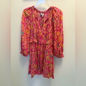 House of Harlow Floral Pink Dress with Long Sleeves size Medium